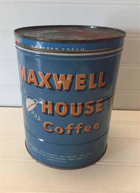 39oz metal maxwell house coffee cans prices|Vintage Maxwell House Steel Coffee Can .